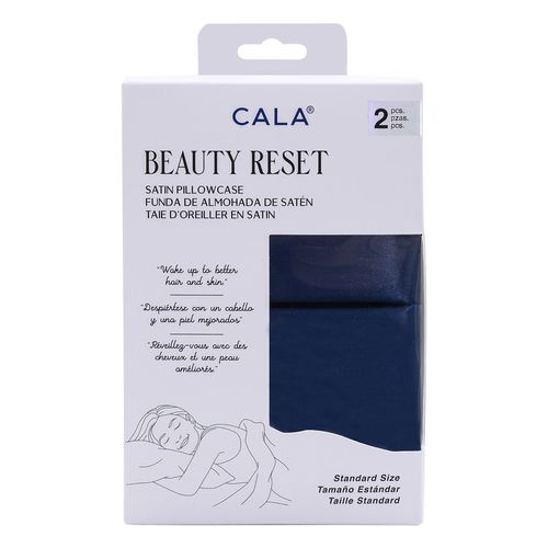 Funda para almohada Cala satén azul 69124