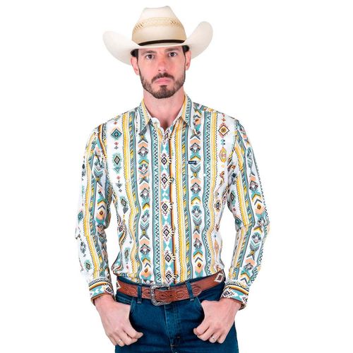 Camisa vaquera Wrangler multicolor para caballero 112387141