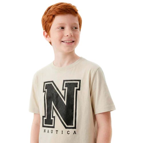 Playera Nautica blanco para joven NSHIA01F-108