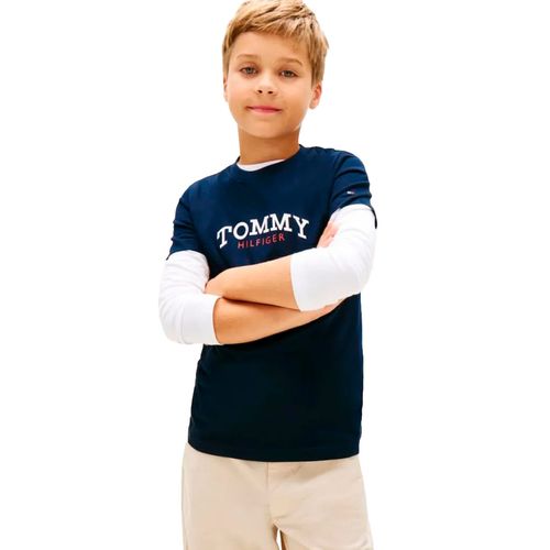 Playera Tommy Hilfiger azul para joven  KB0KB10263-C1G