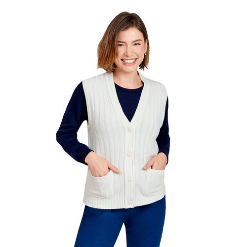 Chaleco Vitos blanco para dama C0061