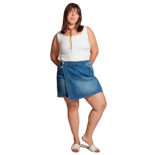 Short falda de mezclilla Balam azul para dama  BLX7345