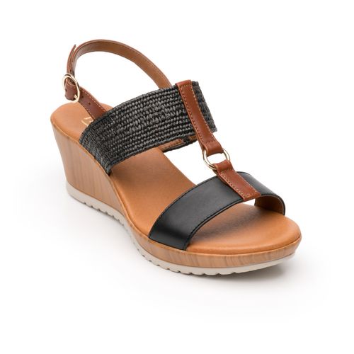 Sandalia De Cuña Flexi Negro 34512. Disponible de la talla 22 a 27.