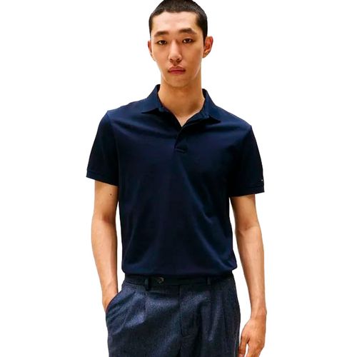 Camisa tipo polo Tommy Hilfiger azul para caballero  MW0MW41513-DW5