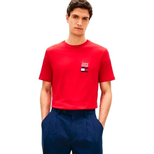 Playera Tommy Hilfiger rojo para caballero  MW0MW42367-XLD