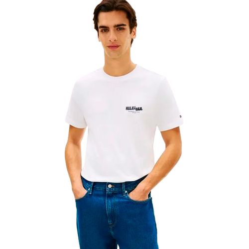 Playera Tommy Hilfiger blanco para caballero  MW0MW42389-YBR