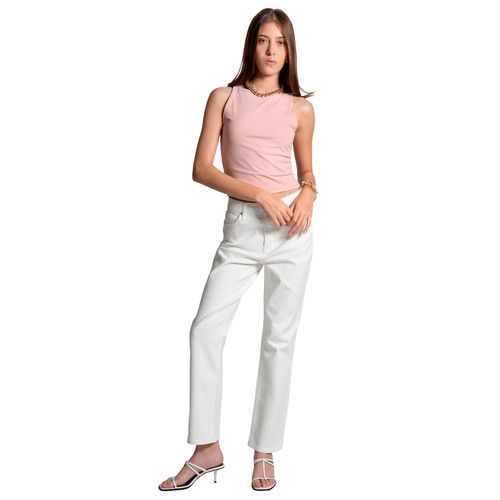 Pantalón de mezclilla Balam blanco para dama BL7542