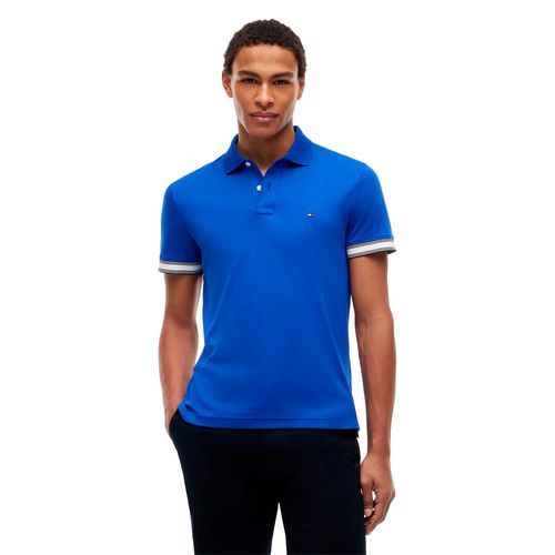 Playera tipo polo Tommy Hilfiger azul para caballero MW0MW43270-C7F