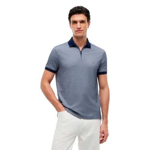 Playera tipo polo Tommy Hilfiger azul para caballero MW0MW38492-0G0