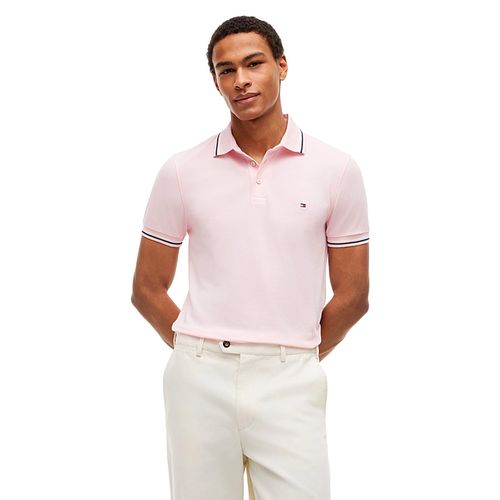 Playera tipo polo Tommy Hilfiger rosa para caballero MW0MW39994-TPB