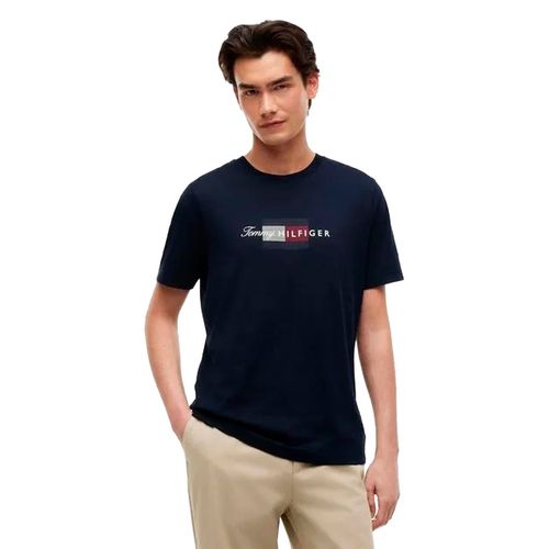 Playera Tommy Hilfiger azul para caballero MW0MW43226-DW5