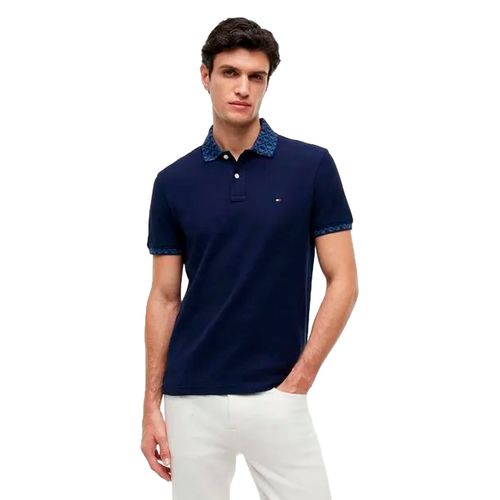 Playera tipo polo Tommy Hilfiger azul para caballero MW0MW43934-DCC