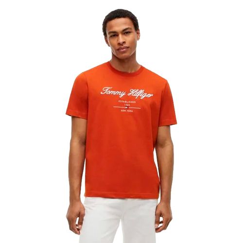 Playera Tommy Hilfiger naranja para caballero MW0MW33691-S0F