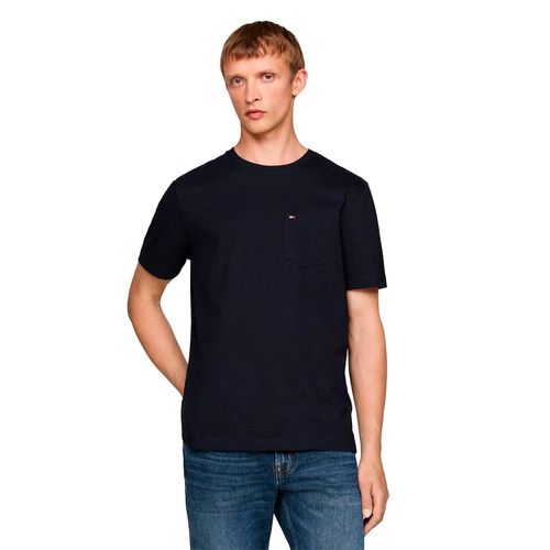 Playera Tommy Hilfiger azul para caballero MW0MW37283-DW5