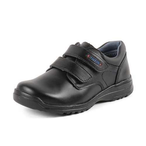 Zapato Escolar Con Doble Velcro Para Niño Yuyin Negro 29140