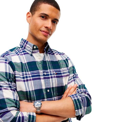 Camisa Tommy Hilfiger verde para caballero MW0MW44592-0N1