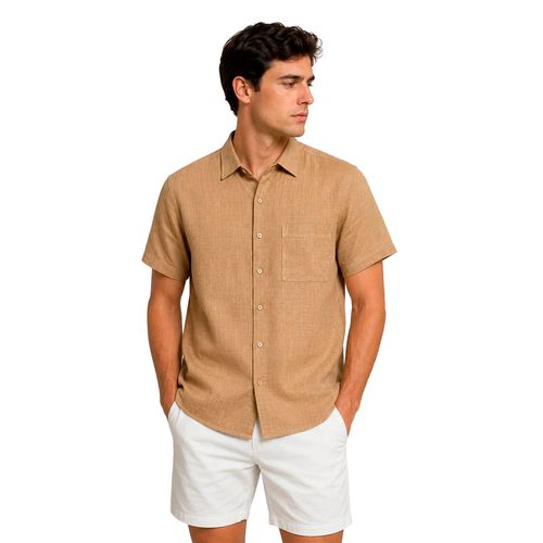 Camisa Bobois café para caballero B61561-CAM