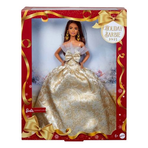Muñeca Barbie holiday cabello castaño jbh97