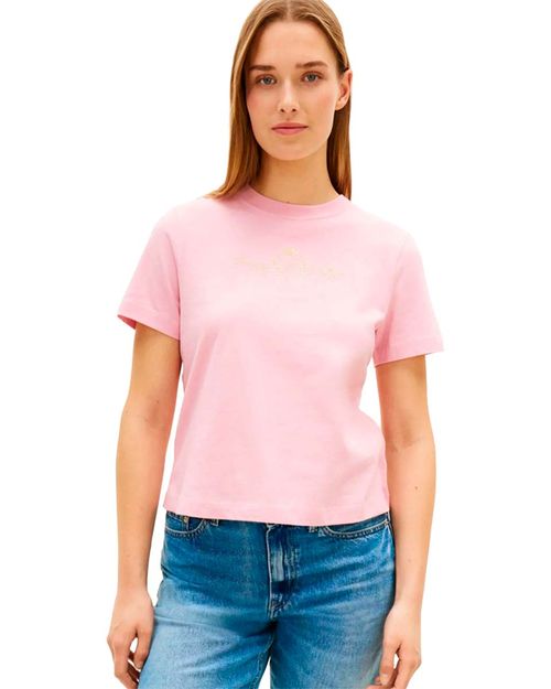 Playera Tommy Hilgifer rosa para dama  WW0WW49716-TPG