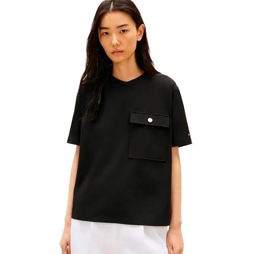 Playera Tommy Hilgifer negro para dama  WW0WW49249-BDS