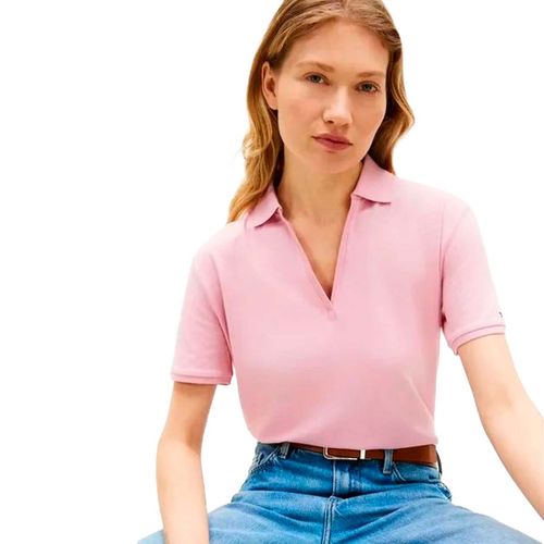 Playera tipo polo Tommy Hilgifer rosa para dama  WW0WW48720-TPG