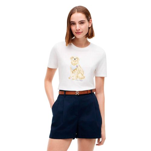 Playera Tommy Hilgifer blanco para dama  WW0WW51116-0LC
