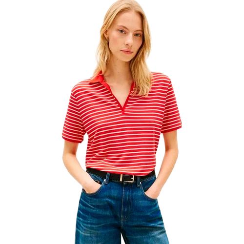 Playera tipo polo Tommy Hilgifer rojo para dama  WW0WW48720-0EY