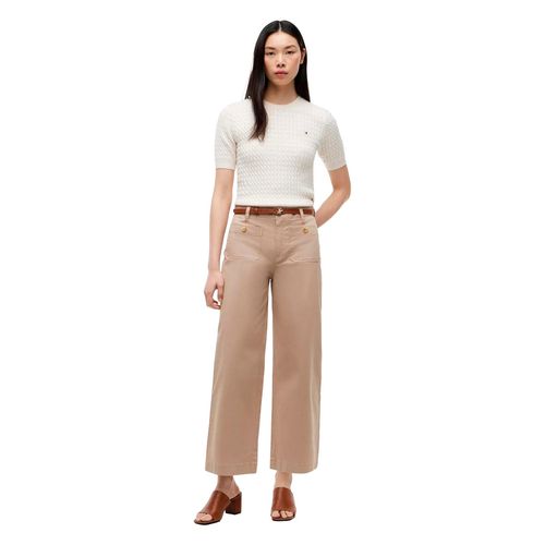 Pantalón Tommy Hilgifer beige para dama  WW0WW50895-AEG