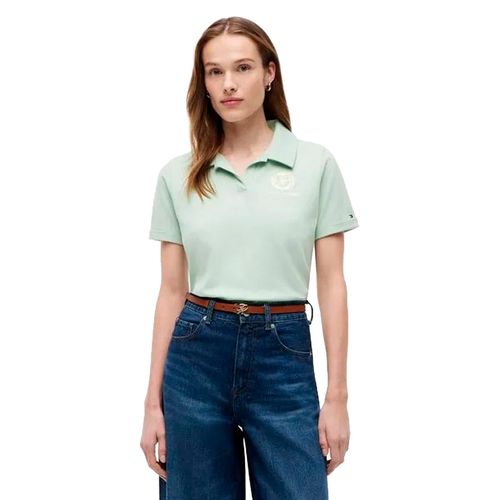 Playera tipo polo Tommy Hilgifer verde para dama  WW0WW49717-L91