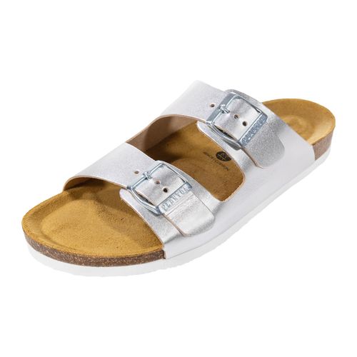 Sandalia casual Plakton plateado para dama 180010