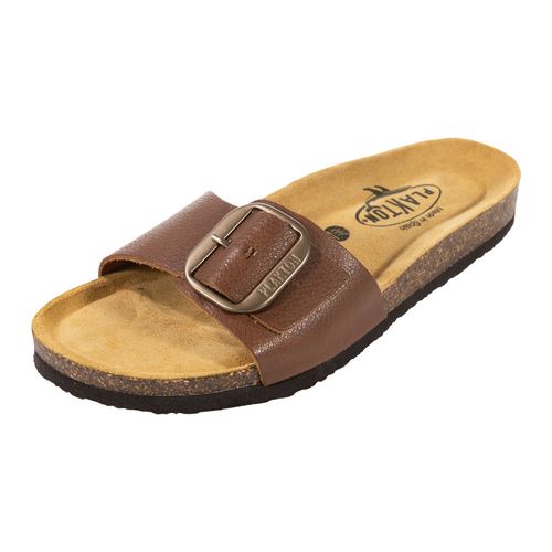 Sandalia casual Plakton café para dama 181018