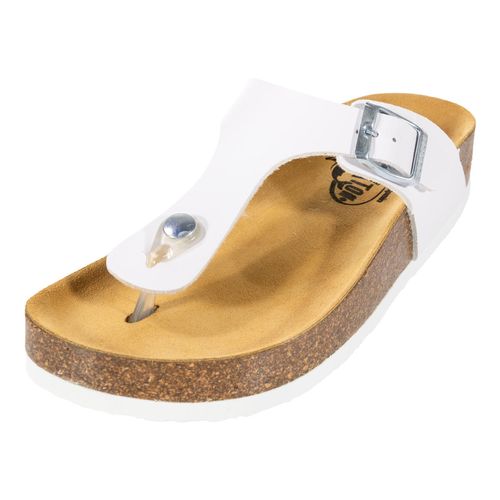 Sandalia casual Plakton blanco para dama 341671