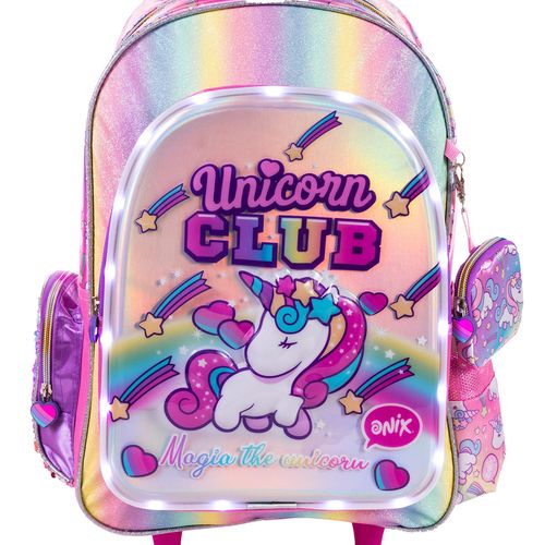 Mochila con ruedas Onix rosa-glitter bts magia