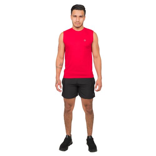Playera sin manga para caballero Hexagon rojo 5072