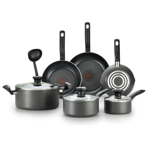 Batería initiatives T-fal 10 piezas gris b208sa64