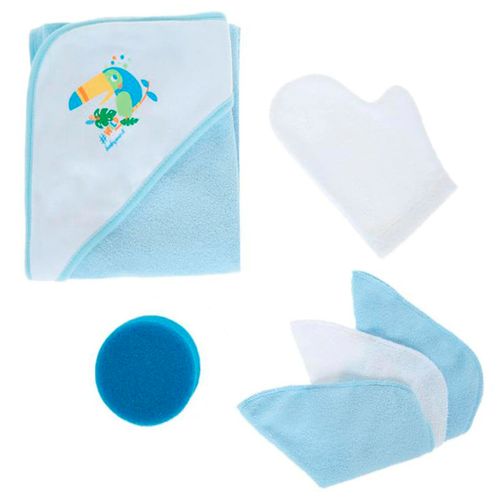 Set De Baño Para Bebé Baby Mink Burbujas Azul BM374