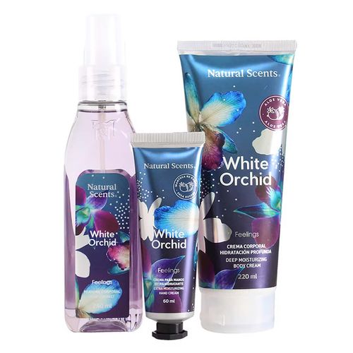 Tripack metálico Natural Scents white orchid 72799