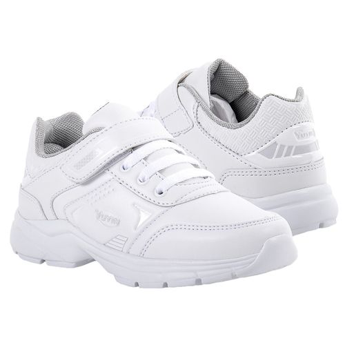 Tenis Escolar Con Velcro Para Niño Yuyin Blanco 29372