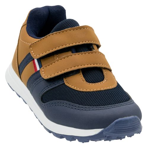 Tenis Con Velcro Para Niño My Things Azul Marino - Camel 10