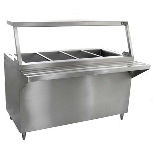 Mesa caliente tipo gabinete con repisa  acero inoxidable 4 insertos Ferro 15422101