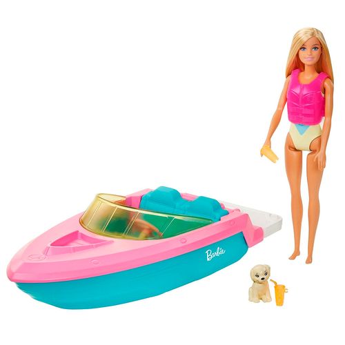 Muñeca Barbie con lancha grg30