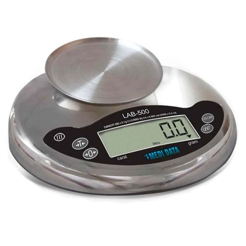 Báscula gramera de precisión Torrey plato acero inoxidable 500g lab500/