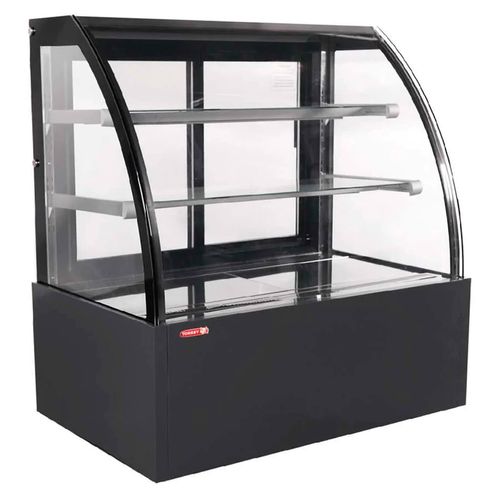 Vitrina refrigerada full glass Torrey vidrio curvo 120cm negro vfg-120c
