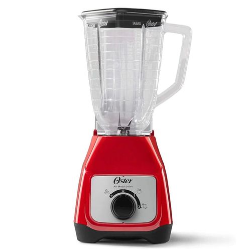 Licuadora Oster con vaso de vidrio rojo blstkag-rrd-013