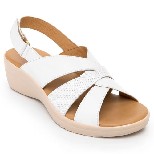 Sandalia confort Flexi blanco para dama 116009