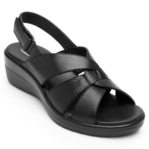 Sandalia confort Flexi negro para dama 116009