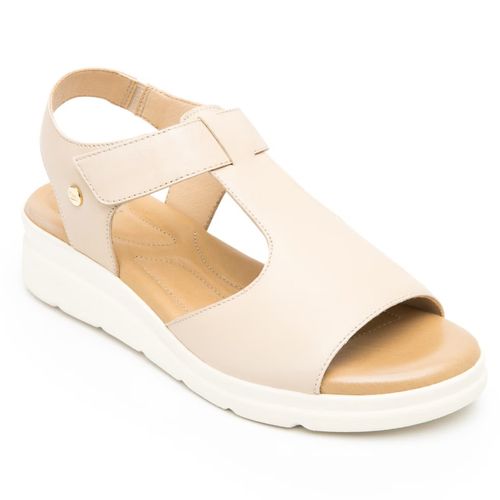 Sandalia Casual Para Dama Flexi Beige 124202