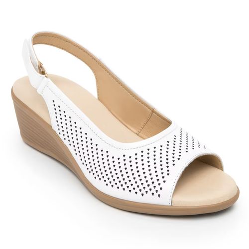 Sandalia casual Flexi blanco para dama 123704
