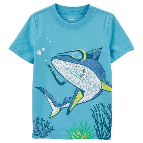 Playera Manga Corta Para Niño Carters Azul 2P293310