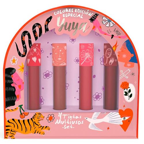 Set de 4 tintas para labios Yuya rosa y-st01